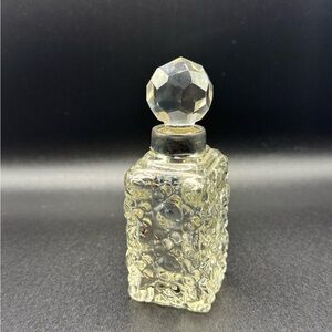 Antique Mercury Glass Sterling Silver Perfume Bottle with Crystal Stopper